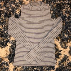 SO Blue Shoulder Cut Long Sleeve